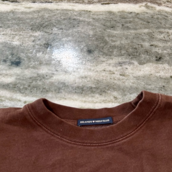 Brandy Melville Chocolate Brown Oversized Crewneck Sweatshirt - Picture 4 of 4